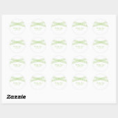 Green Modern Deco Wedding Stickers (Vel)