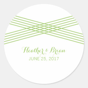 Green Modern Deco Wedding Stickers