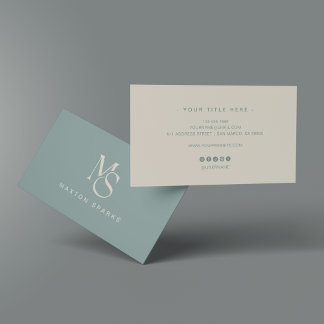 Green Modern Elegant Minimalist Business Card Visitekaartje