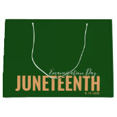 Green Modern Emancipation Day June 19 JUNETEENTH Groot Cadeauzakje (Voorkant)