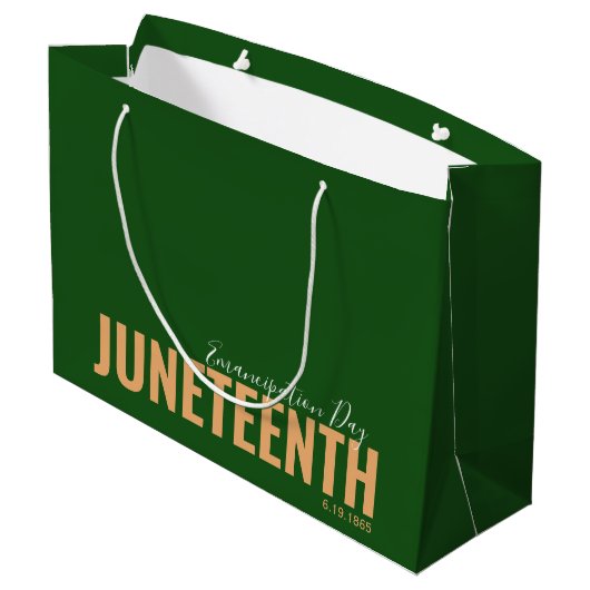 Green Modern Emancipation Day June 19 JUNETEENTH Groot Cadeauzakje (Achterkant Gekanteld)