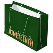 Green Modern Emancipation Day June 19 JUNETEENTH Groot Cadeauzakje (Voorkant Gekanteld)