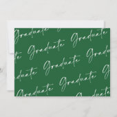 Green Modern Graduation Cap Foto Afstuderen Aankondiging (Achterkant)