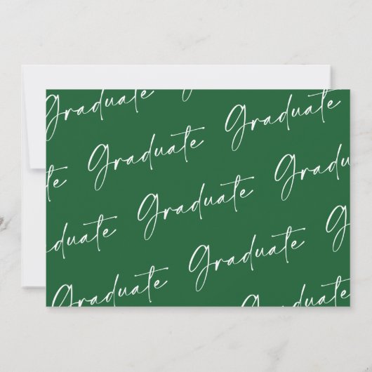 Green Modern Graduation Cap Foto Afstuderen Aankondiging (Achterkant)