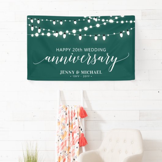 Green Modern Happy 20th Wedding Jubileum Banner (Insitu)