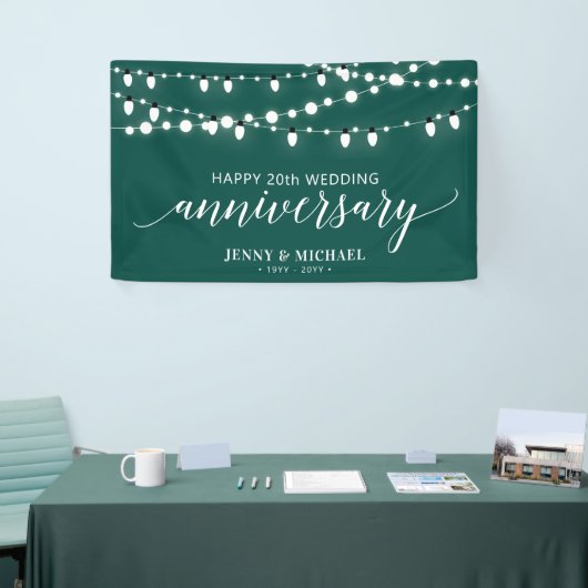 Green Modern Happy 20th Wedding Jubileum Banner (Beurs)