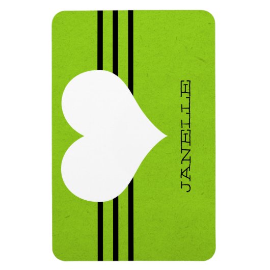 Green Modern Heart Flexi Magnet Magneet (Verticaal)