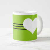 Green Modern Heart Jumbo Mok (Voorkant rechts)
