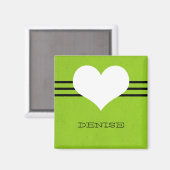 Green Modern Heart Magnet (Voorkant / Achterkant)