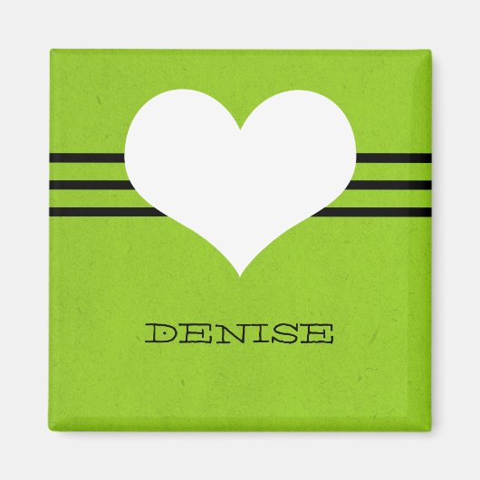 Green Modern Heart Magnet (Voorkant)