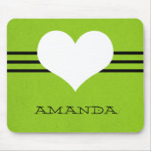 Green Modern Heart Mousepad Muismat (Voorkant)