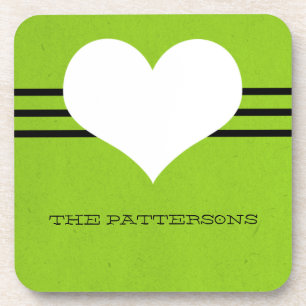 Green Modern Heart Onderzetter Set