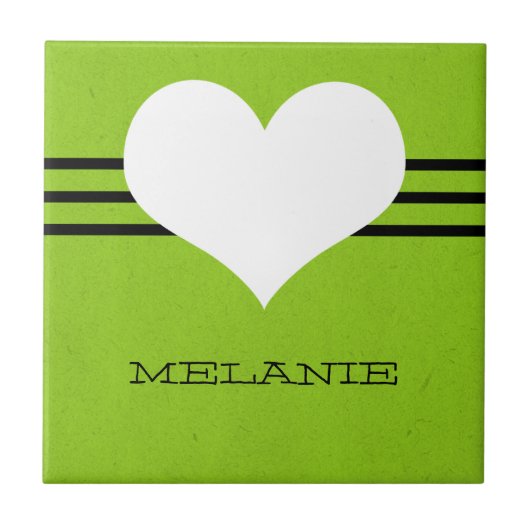 Green Modern Heart Tegel Tegeltje (Voorkant)