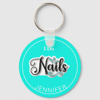Green Modern I Do Nails Nail Technicia Sleutelhang Sleutelhanger