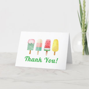 Green Modern Ice Cream klaar voor Pop Baby shower Bedankkaart