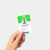 Green Modern ID Identification Card Photo Badge (Handheld)