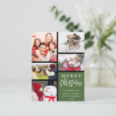 Green Modern Merry kerstfoto Collage Feestdagenkaart (Staand voorkant)