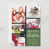 Green Modern Merry kerstfoto Collage Feestdagenkaart (Voorkant)