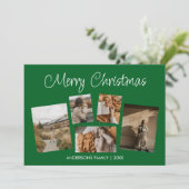 Green Modern Merry kerstfoto Collage Feestdagenkaart (Staand voorkant)