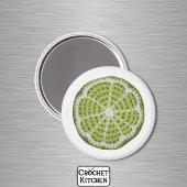 Green Modern Minimal Fresh Crochet Limoen Slice Magneet