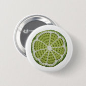 Green Modern Minimal Fresh Crochet Limoen Slice Ronde Button 5,7 Cm (Voorkant /achterkant)