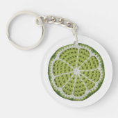 Green Modern Minimal Fresh Crochet Limoen Slice Sleutelhanger (Voorkant)