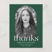 Green Modern Minimalist Photo Afstuderen Hartelijk Briefkaart (Voorkant)