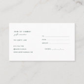 Green | Modern minimalistisch cadeaubon Visitekaartje (Achterkant)