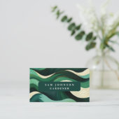 Green Modern Nature Gardener Landscape Visitekaartje (Staand voorkant)