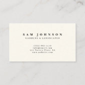 Green Modern Nature Gardener Landscape Visitekaartje (Achterkant)