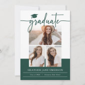 Green Modern Photo Afstuderen Aankondiging (Voorkant)
