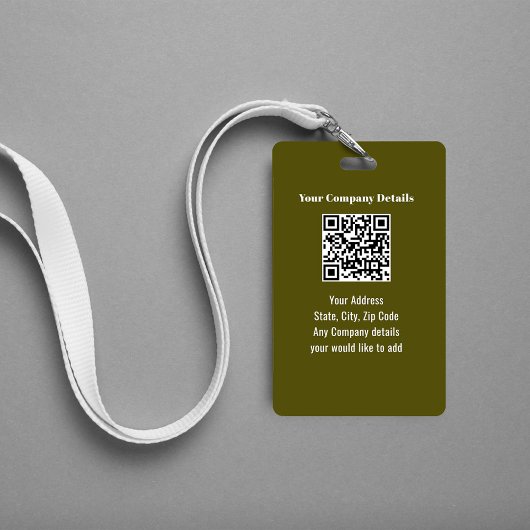 Green Modern Photo QR Code Employee Badge