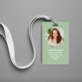 Green Modern Photo QR Code Employee Badge