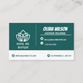 Green Modern QR Code Business Card Visitekaartje (Voorkant)