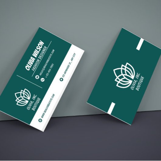 Green Modern QR Code Business Card Visitekaartje