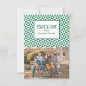 Green Modern Triangles Holiday Photo Card Kaart (Voorkant)