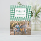 Green Modern Triangles Holiday Photo Card Kaart (Staand voorkant)
