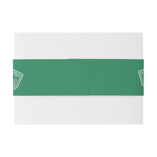 Green Modern Wedding Belly Band Uitnodigingen Wikkel (Achterkant Voorbeeld)