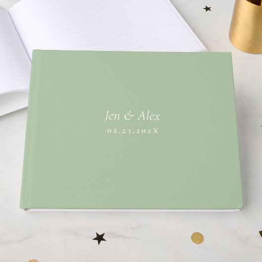 Green Modern Wedding Guest Book Gastenboek