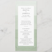 Green Modern Wedding Programmakaart (Voorkant)