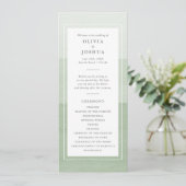 Green Modern Wedding Programmakaart (Staand voorkant)