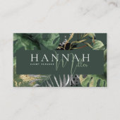 Green | Moderne Elegant Tropical QR Code Visitekaartje (Voorkant)