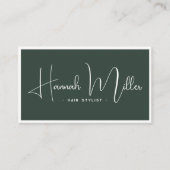 Green | Moderne Elegante Minimalistische Loyalitei Visitekaartje (Voorkant)