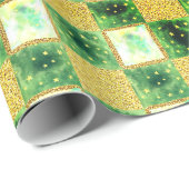 Green | Moderne faux glitter & opaal Cadeaupapier (Rol Hoek)