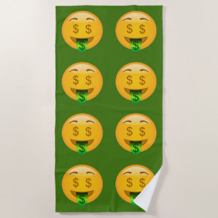 Green Money Emoji Bath/Beach Towel Strandlaken