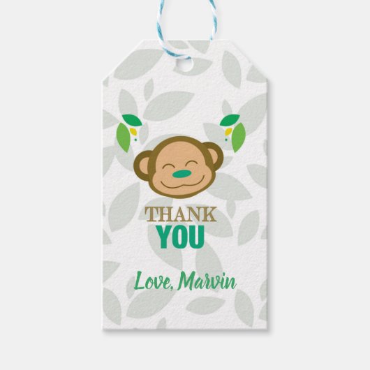 Green Monkey Gift Label Cadeaulabel (Voorkant)