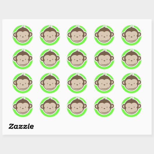 Green Monkey Ronde Sticker (Vel)