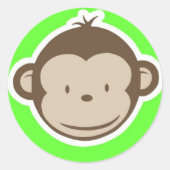 Green Monkey Ronde Sticker (Voorkant)