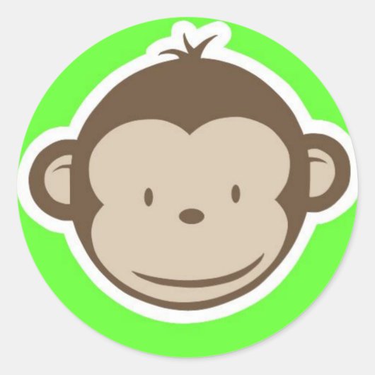 Green Monkey Ronde Sticker (Voorkant)