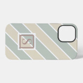 Green Monogram Abstract Modern Tan iPhone Hoesje (Achterkant horizontaal)